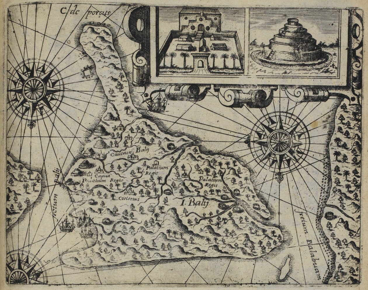 Bali Island (Indonesien), en förfalskning av Bali Island av Johann Theodor de Bry
