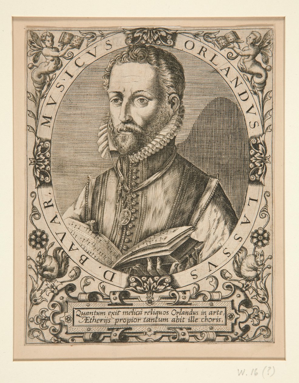 Porträtt av Orlando Lassus, från J.J. Boissard, av Johann Theodor de Bry