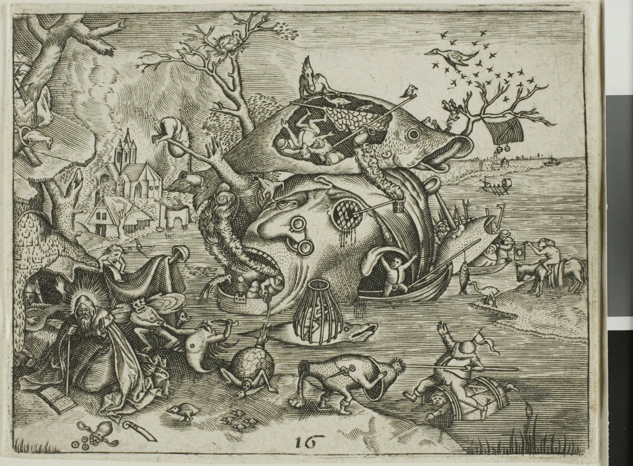 The Temptation of Saint Anthony, skylt 16 från Emblemata Secularia av Johann Theodor de Bry