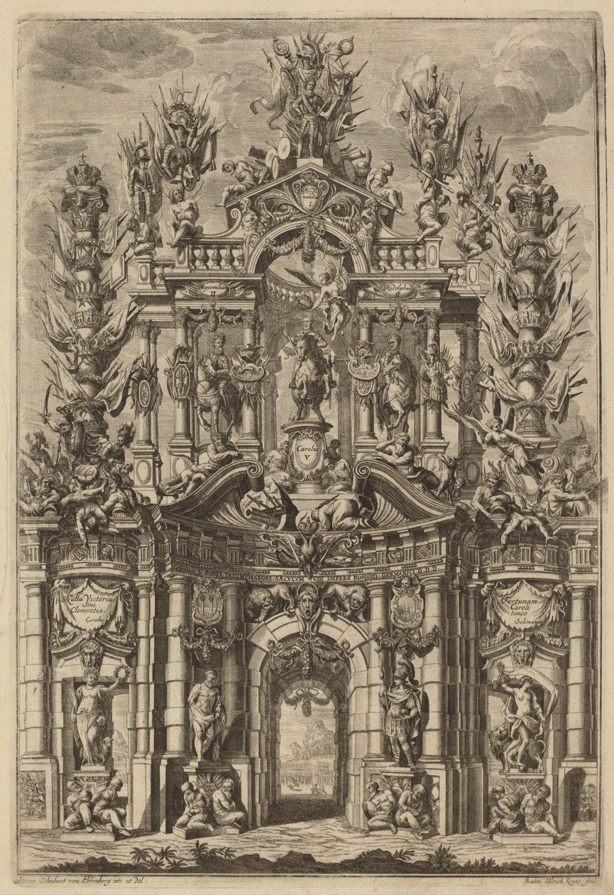 Triumfbåge för Charles V av Johann Ulrich Kraus, after Peter Schubert von Ehrenberg