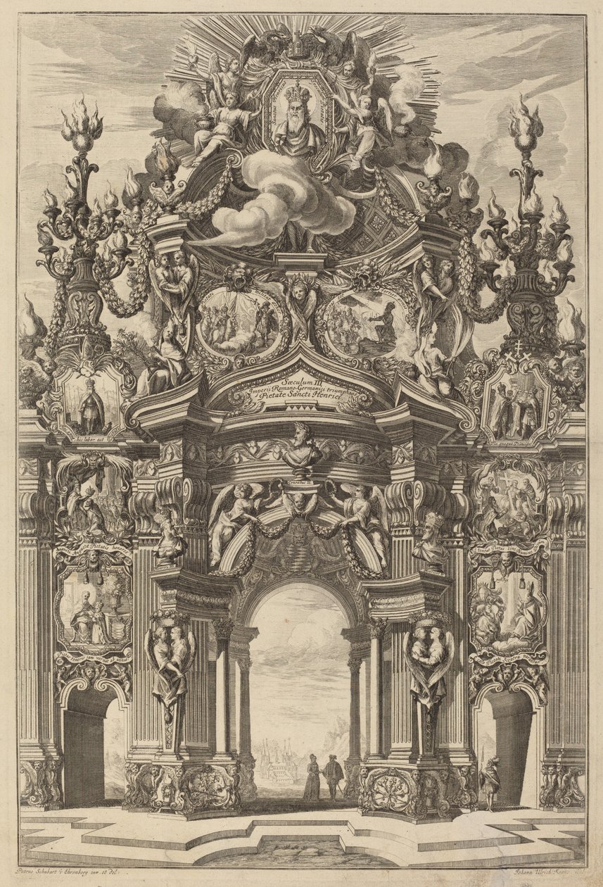 Triumfbåge för Henrik II av Johann Ulrich Kraus, after Peter Schubert von Ehrenberg