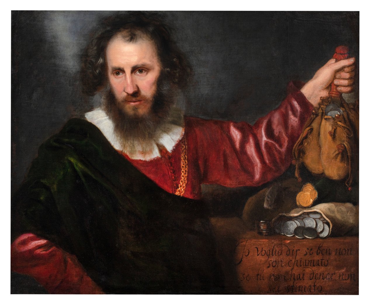 Allegory of Greed (or Reality), c.1670-75 (olja på ofodrad duk) av Johann Ulrich Mayr