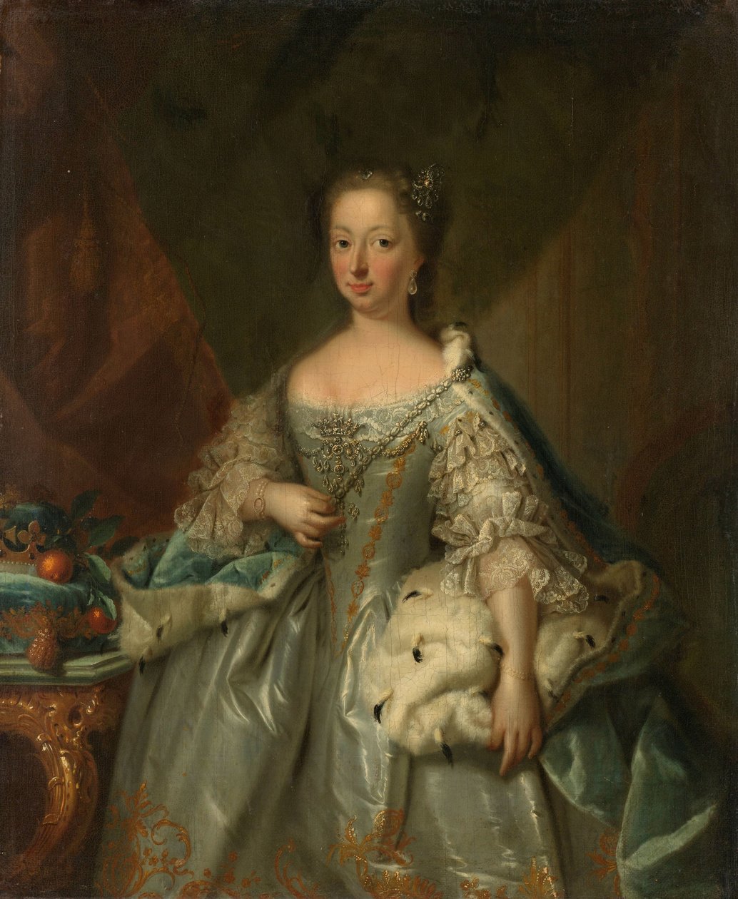 Porträtt av Anne av Hannover, prinsessan Royal och prinsessan av Orange, gemål till prins William IV av Johann Valentin Tischbein (attributed to)