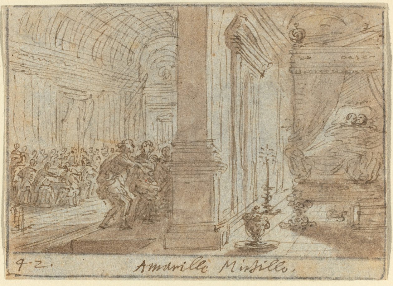 Amaryllis och blåbär av Johann Wilhelm Baur