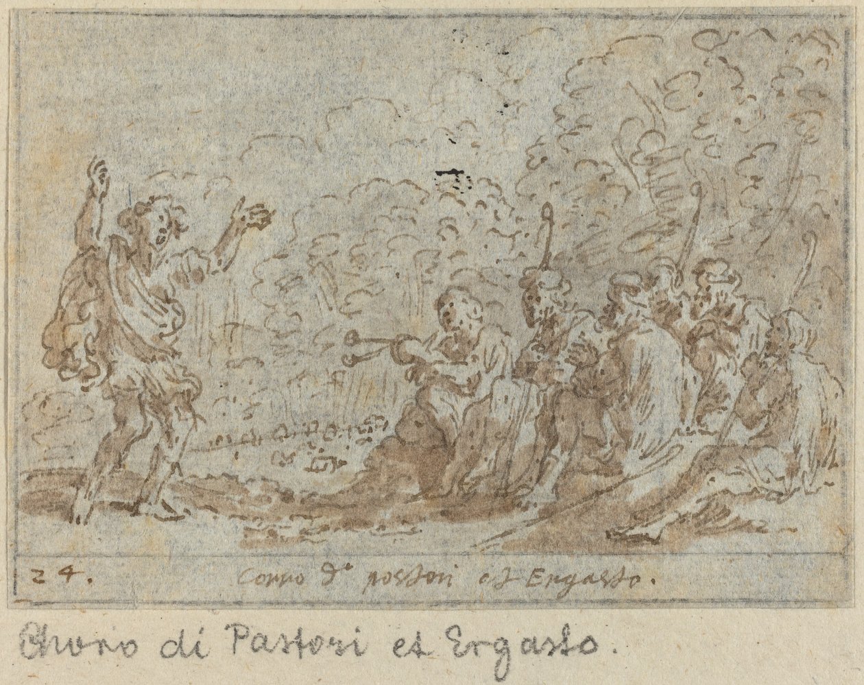 Kör av herdar och Ergasto av Johann Wilhelm Baur