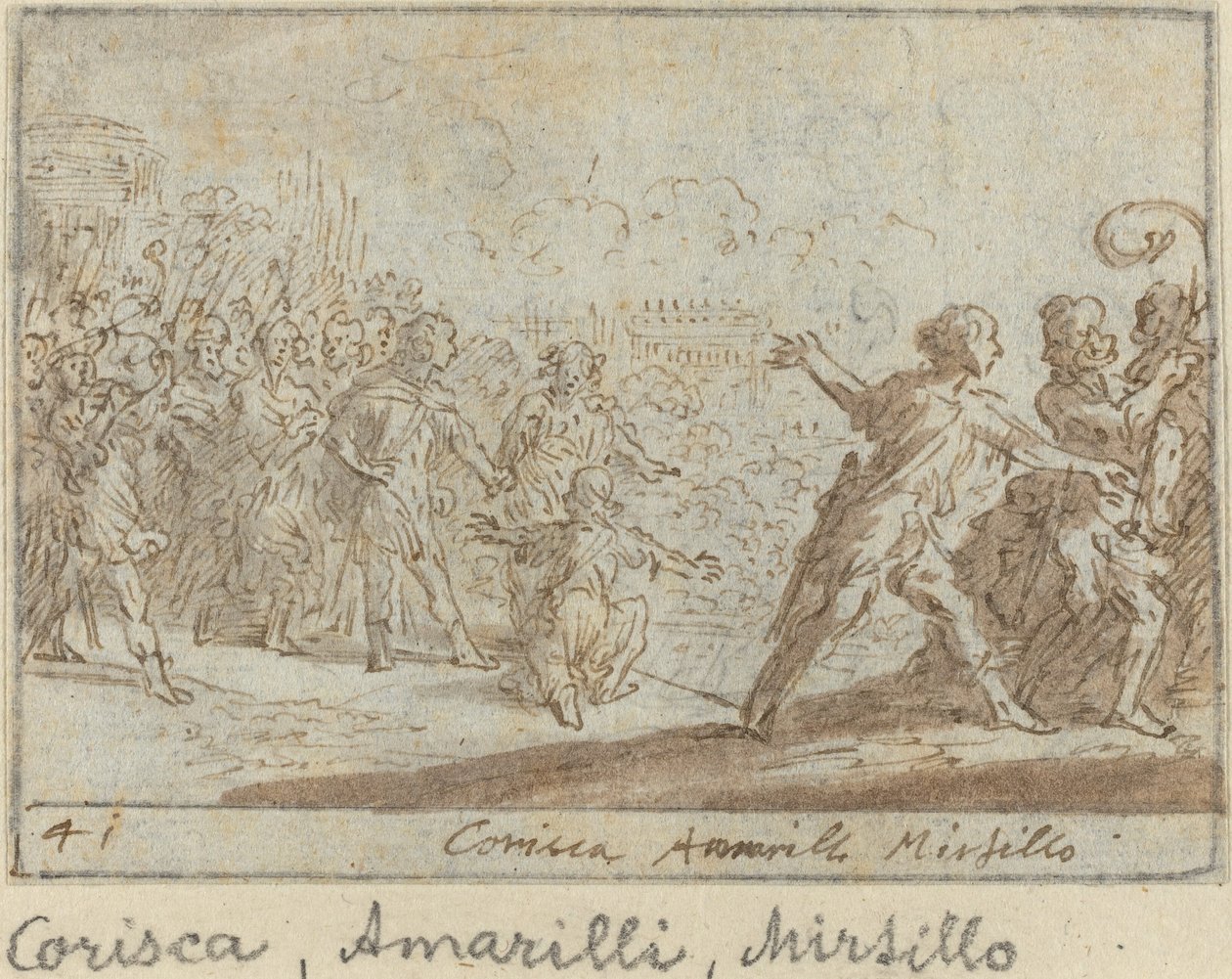 Corisca, Amaryllis och blåbär, 1640. av Johann Wilhelm Baur