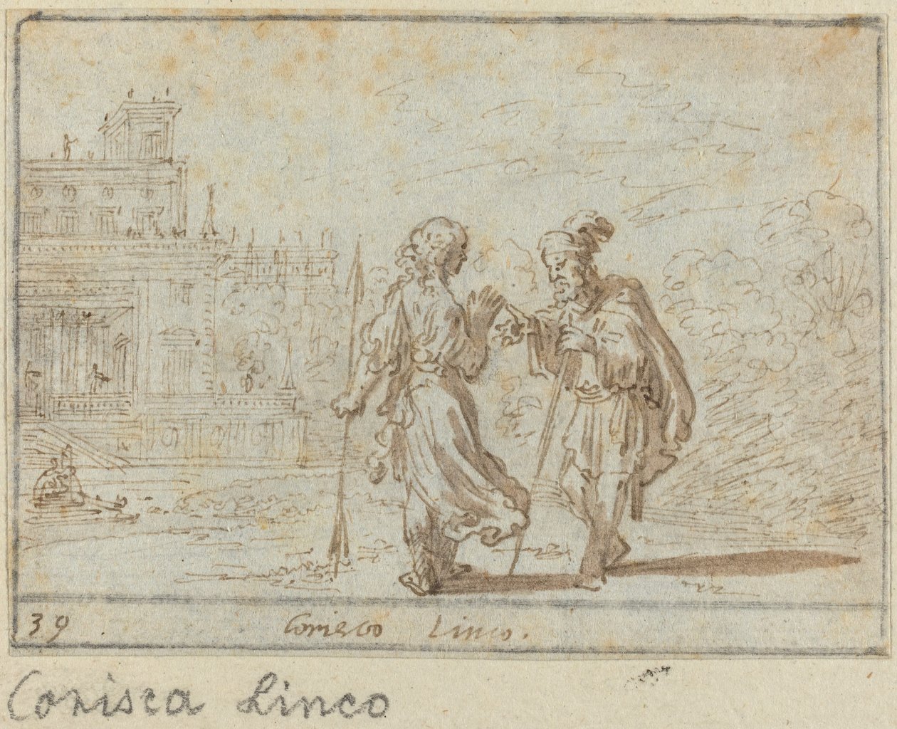 Corisca och Linco av Johann Wilhelm Baur