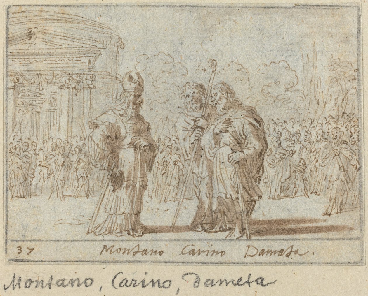 Montano, Carino och Dameta av Johann Wilhelm Baur