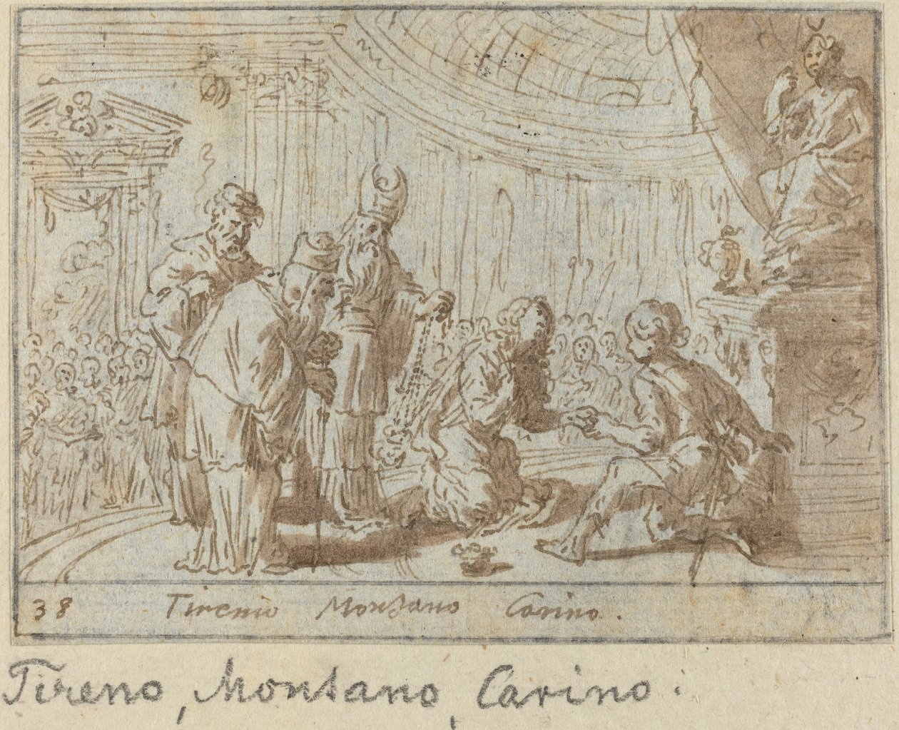 Tirenio, Montano och Carino, 1640. av Johann Wilhelm Baur