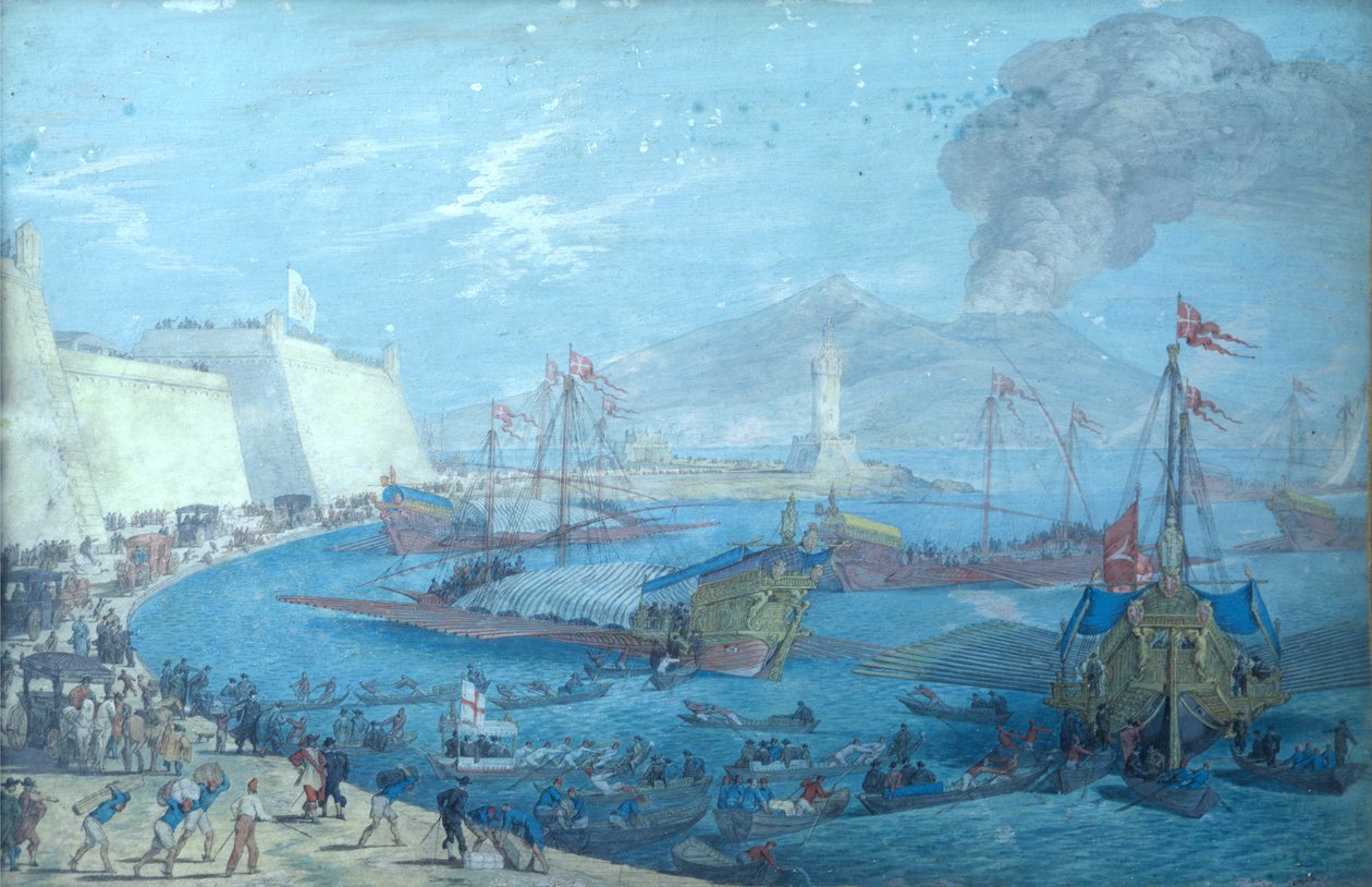 Utsikt över hamnen i Neapel av Johann Wilhelm Baur