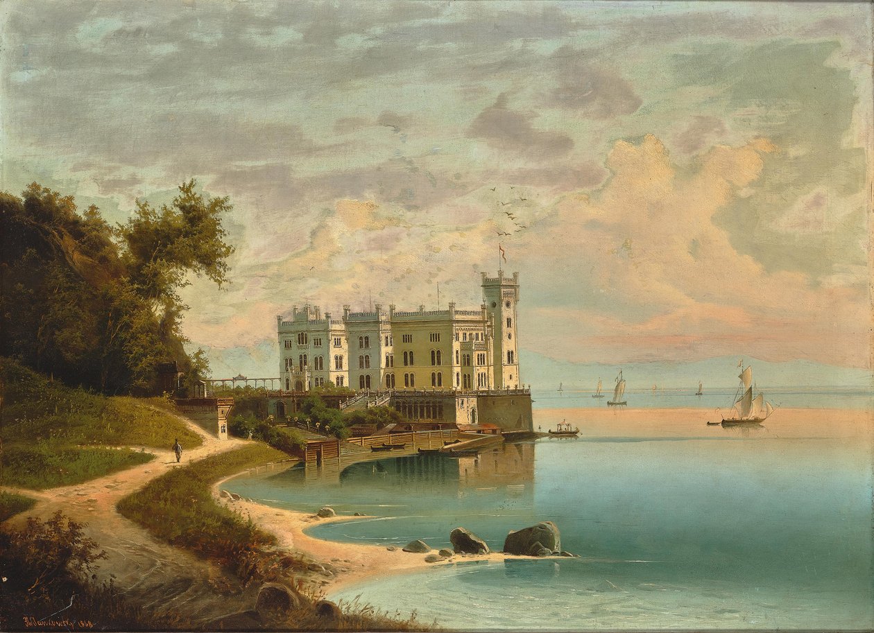 Miramare slott i Trieste, 1868. av Johann Wilhelm Jankowski
