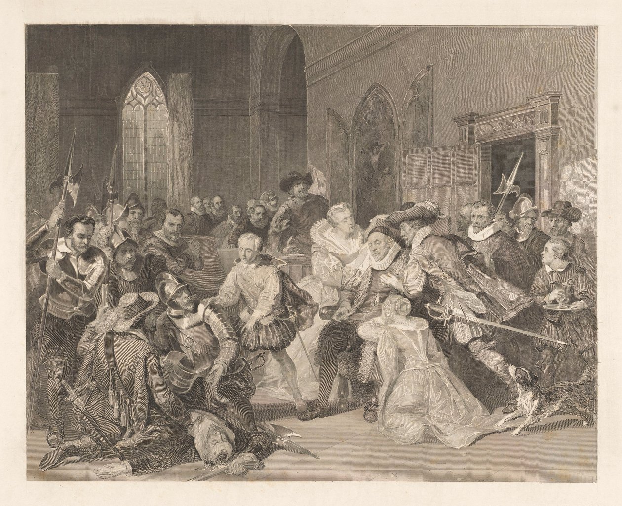 Jean de Jaureguis överfall på prins William I den 18 mars 1852 av Johann Wilhelm Kaiser (I)