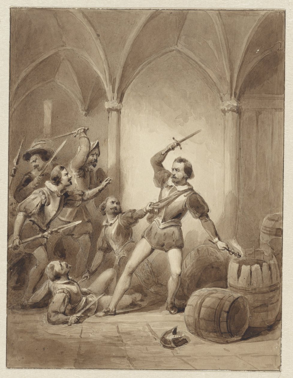 Herman de Ruyters död i Loevesteyn, 1570 av Johann Wilhelm Kaiser (I)