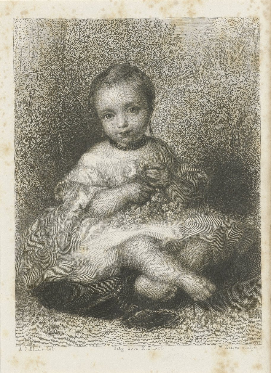Porträtt av en okänd flicka av Johann Wilhelm Kaiser (I)