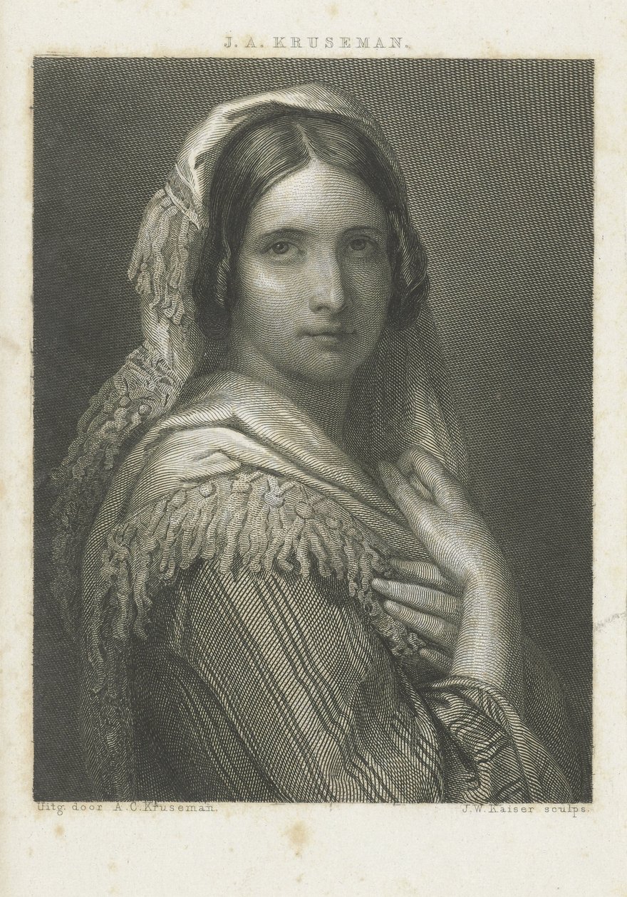 Porträtt av en okänd kvinna av Johann Wilhelm Kaiser (I)