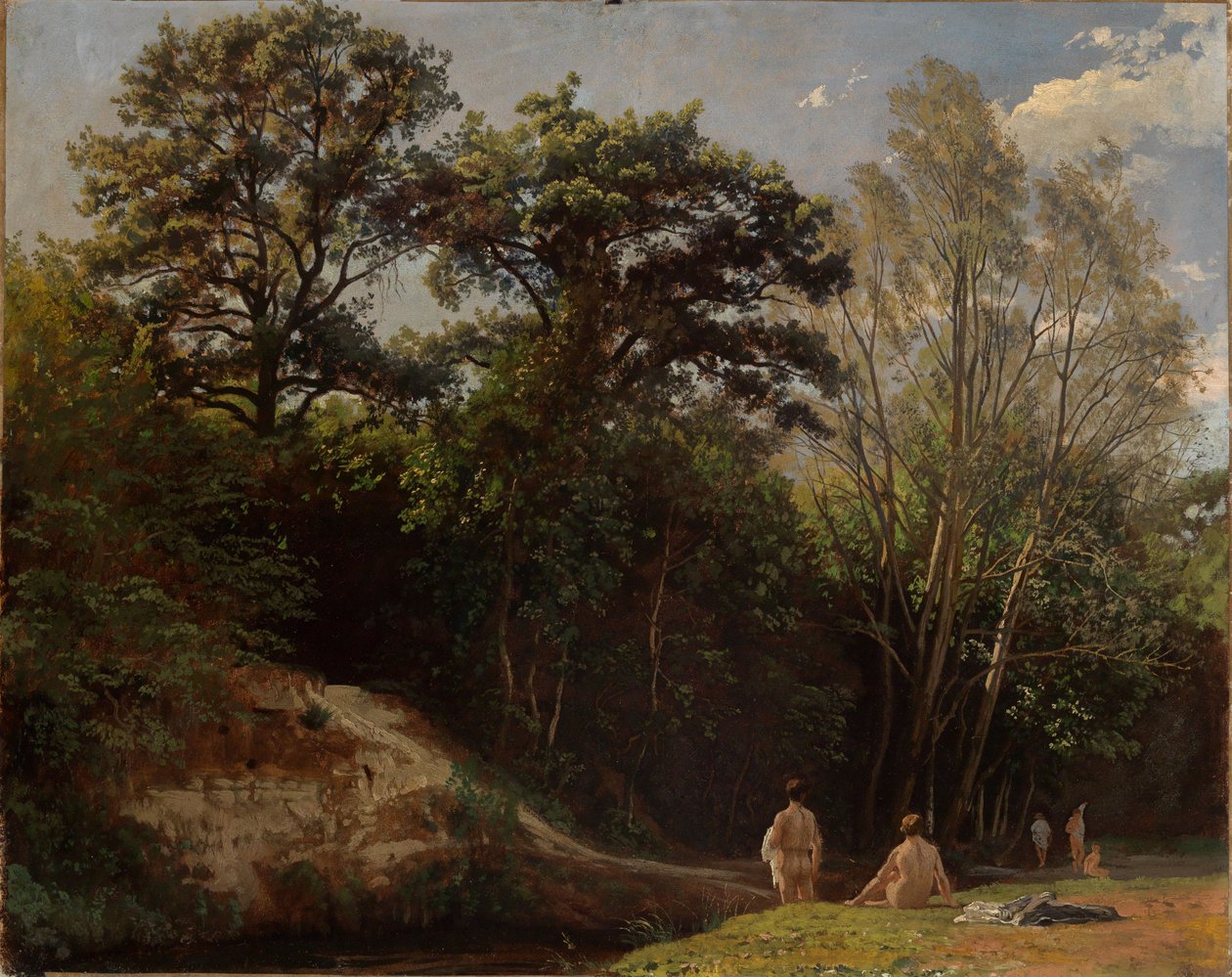 Vid Alb II (med badande) av Johann Wilhelm Schirmer
