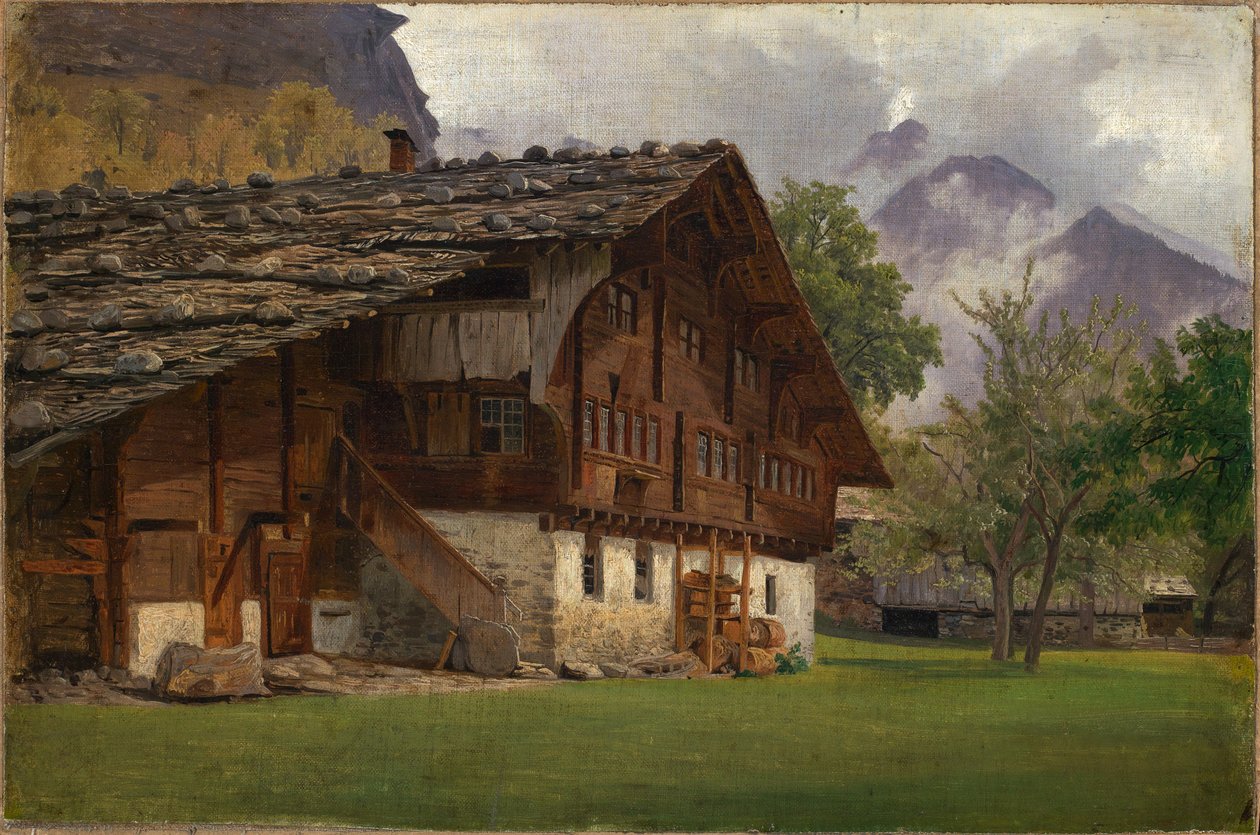 Bondgård i Alperna av Johann Wilhelm Schirmer