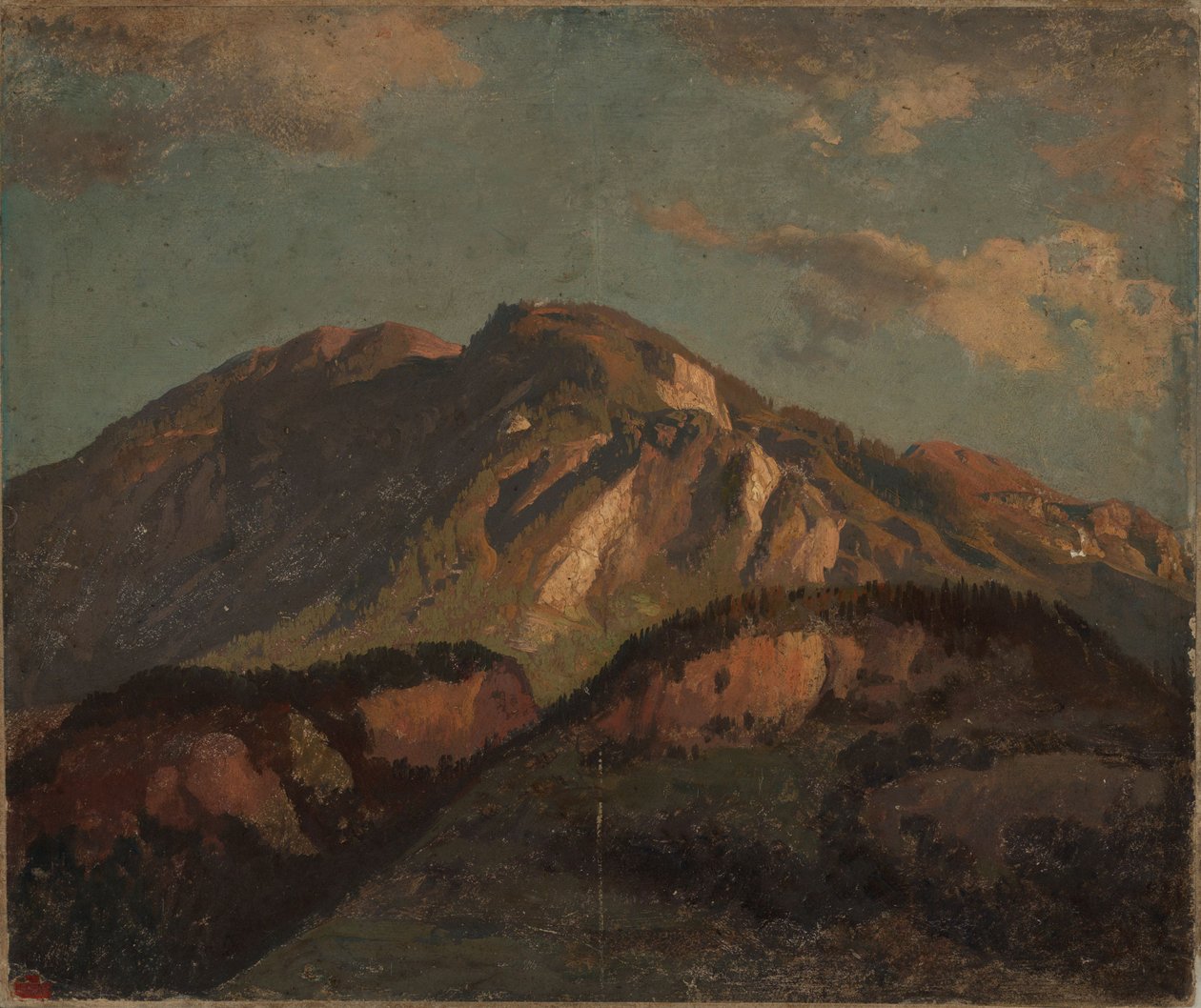 Bergsrygg, troligen i Graubünden av Johann Wilhelm Schirmer