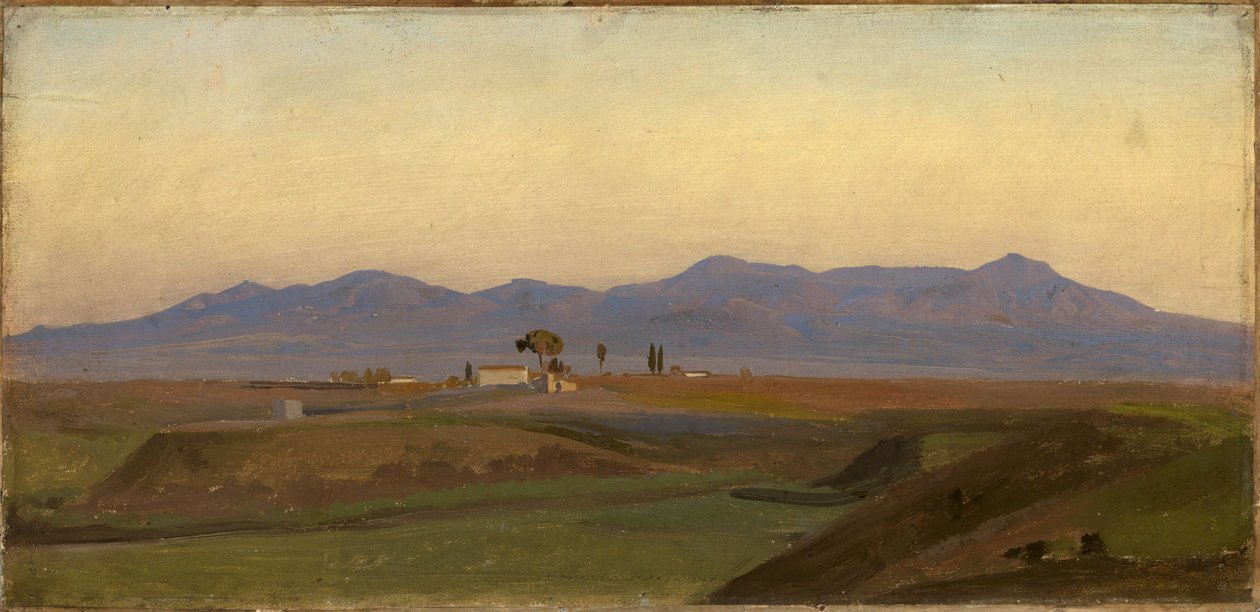 Utsikt från den romerska Campagnan mot Sabinerbergen av Johann Wilhelm Schirmer