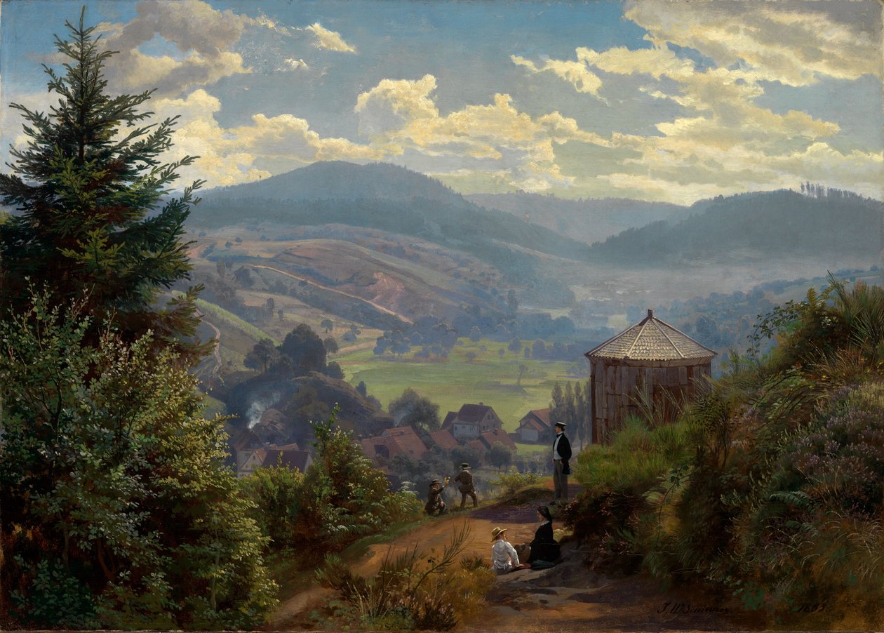 Oberbeuerndalen sedd från Cäcilienberg, förmiddag av Johann Wilhelm Schirmer