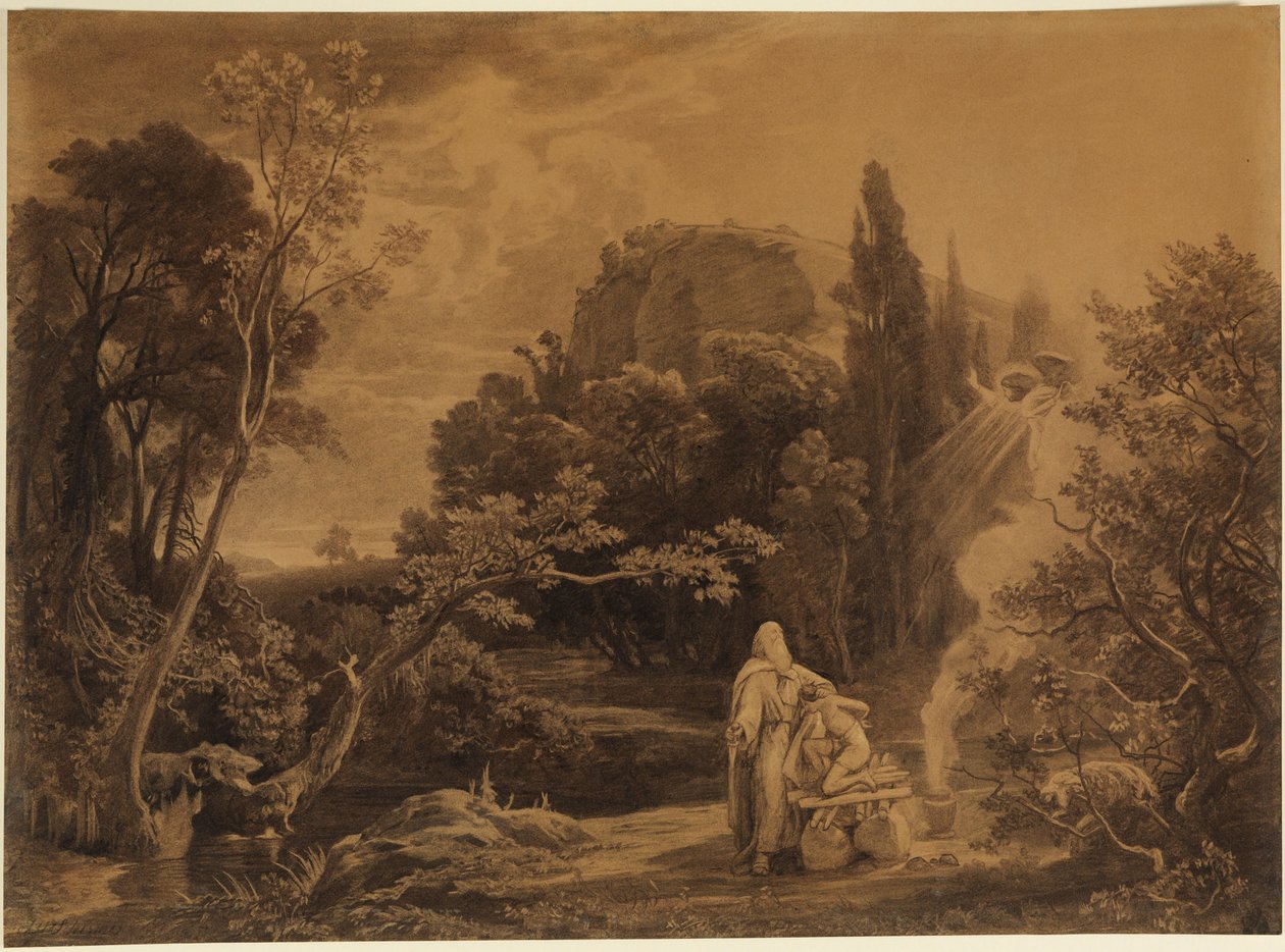 Isaks offer (Första Moseboken 22, 11-12) av Johann Wilhelm Schirmer
