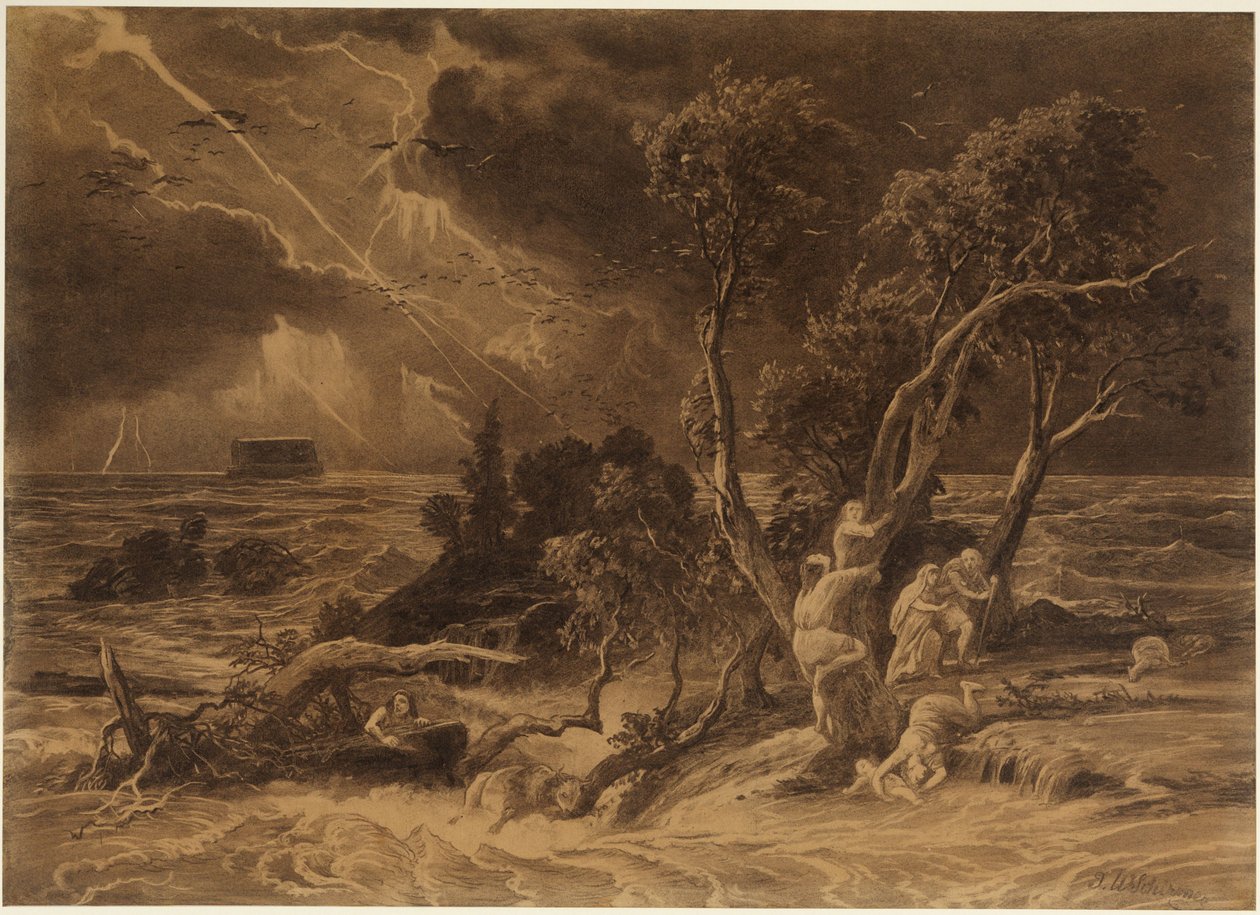 Syndafloden (1 Mosebok 7:23) av Johann Wilhelm Schirmer