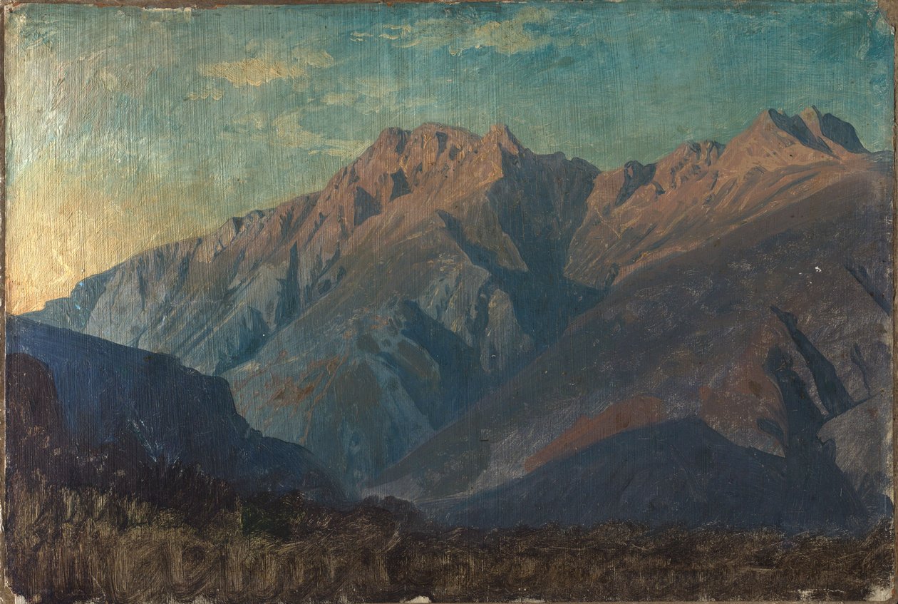 Klippmassiv (troligen) i Graubünden av Johann Wilhelm Schirmer