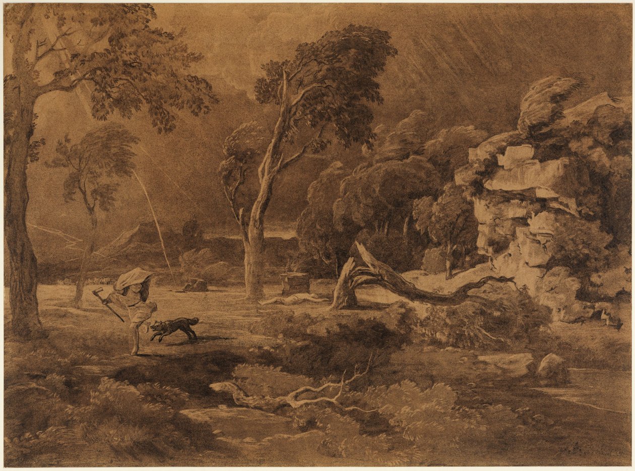 Kains flykt (1 Mosebok 4:16) av Johann Wilhelm Schirmer
