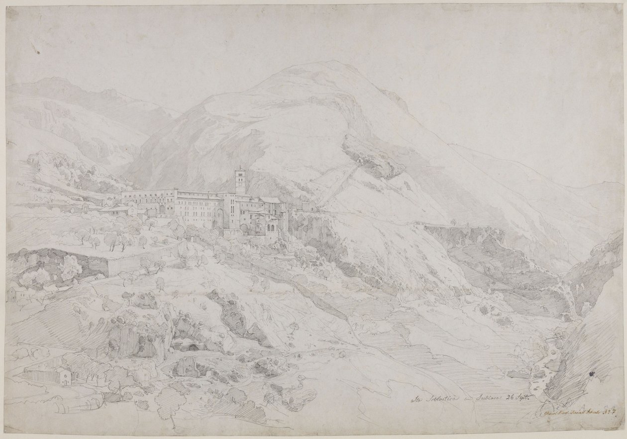 S:t Scholastikas kloster i Subiaco av Johann Wilhelm Schirmer