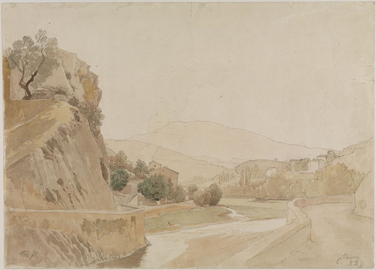 Landskap nära Vaison i södra Frankrike av Johann Wilhelm Schirmer