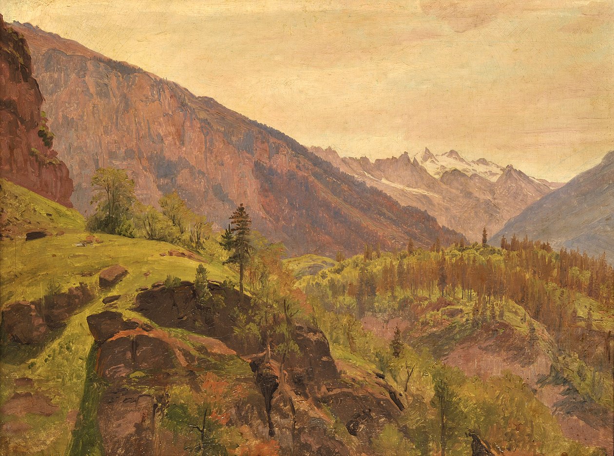 Schweiziskt bergslandskap av Johann Wilhelm Schirmer