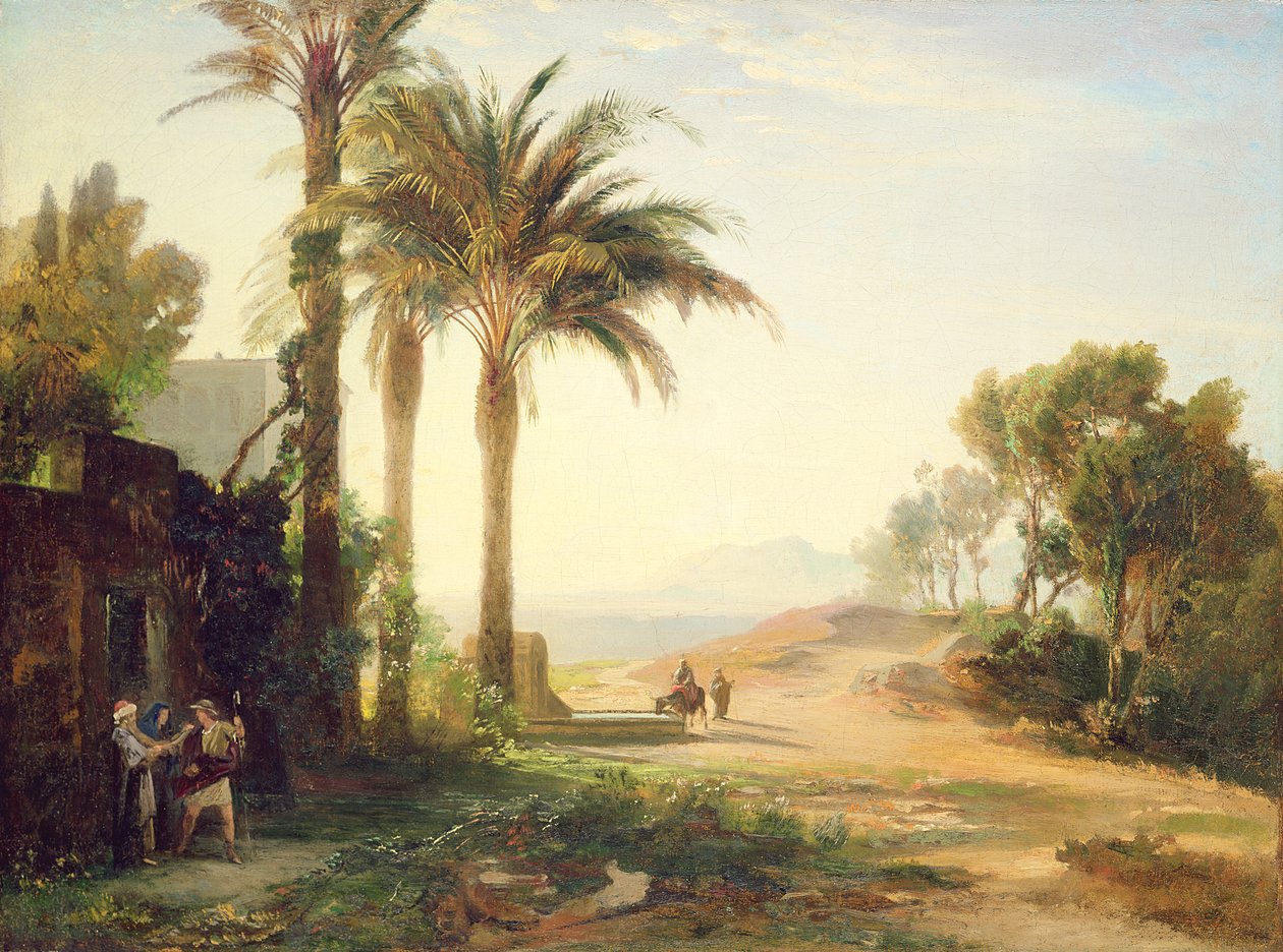 Mannens avresa till Jeriko (morgon) c.1856 av Johann Wilhelm Schirmer