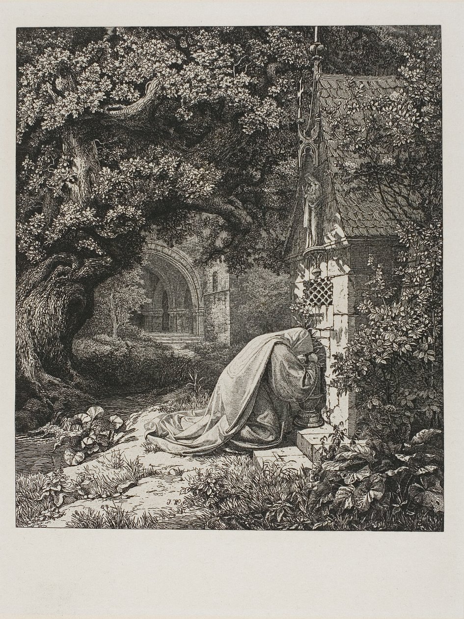 Den bedjande nunnan av Johann Wilhelm Schirmer