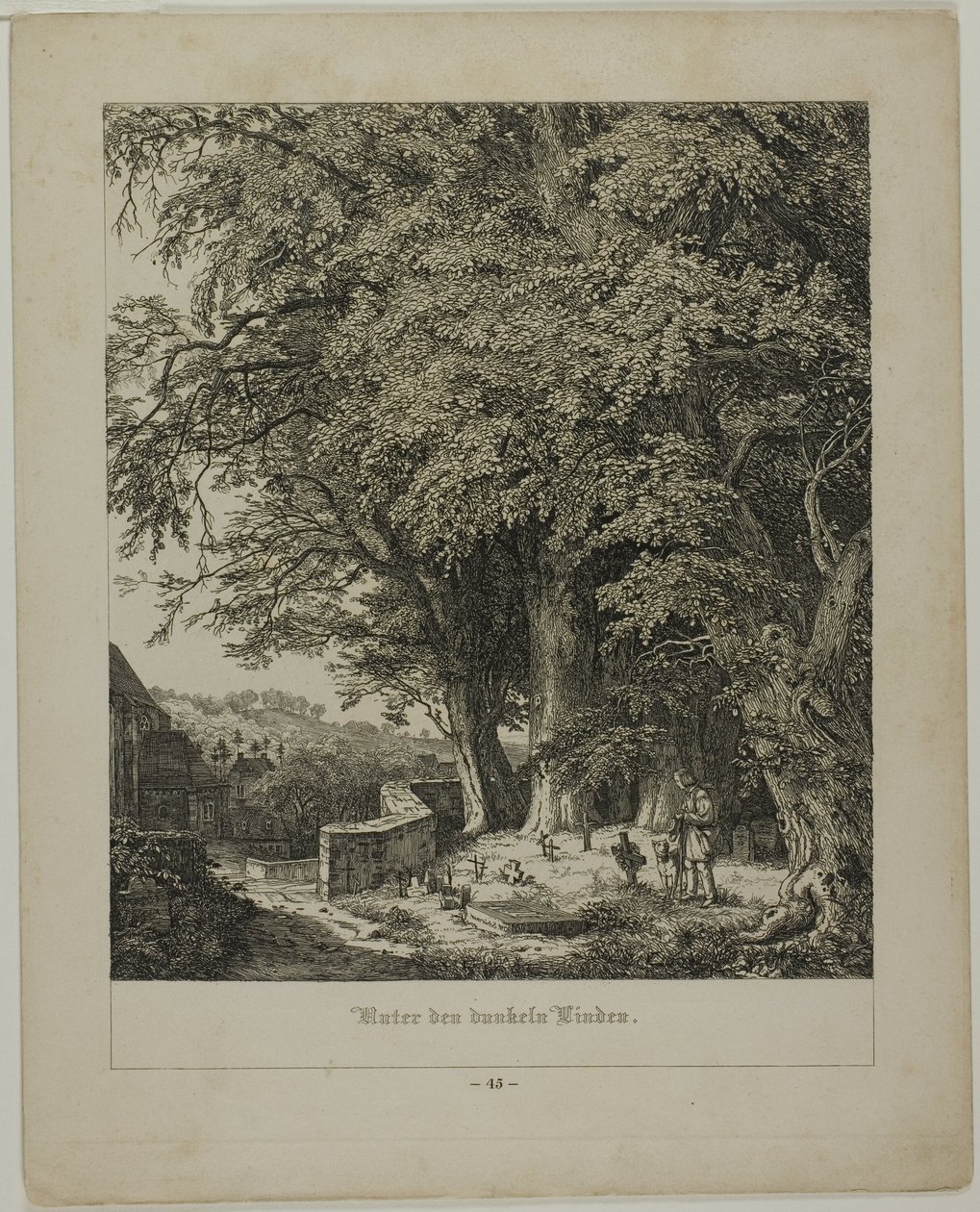 Under det skuggiga lindträdet av Johann Wilhelm Schirmer