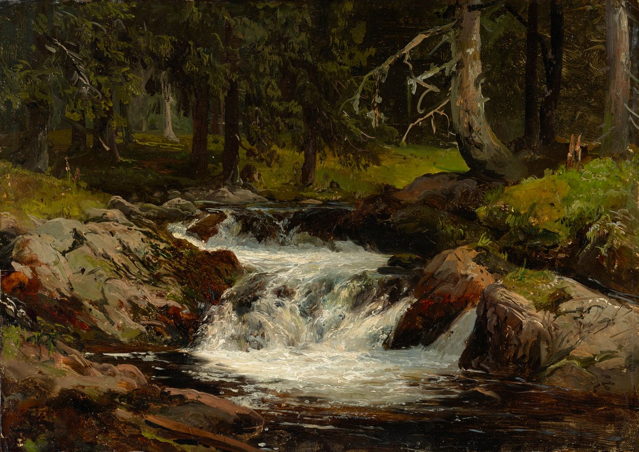 Skogsbäck av Johann Wilhelm Schirmer