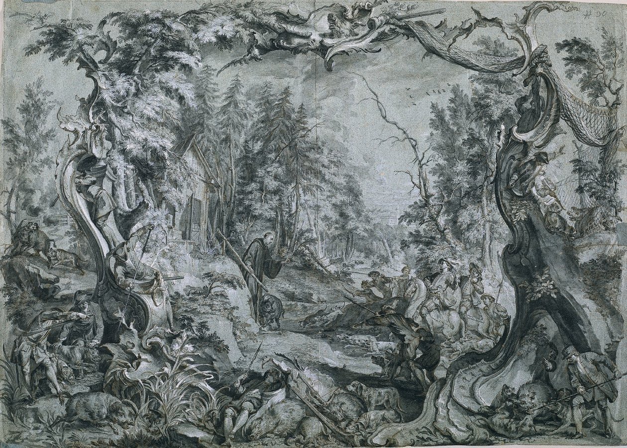 Saint Deicolus och galten av Johann Wolfgang Baumgartner