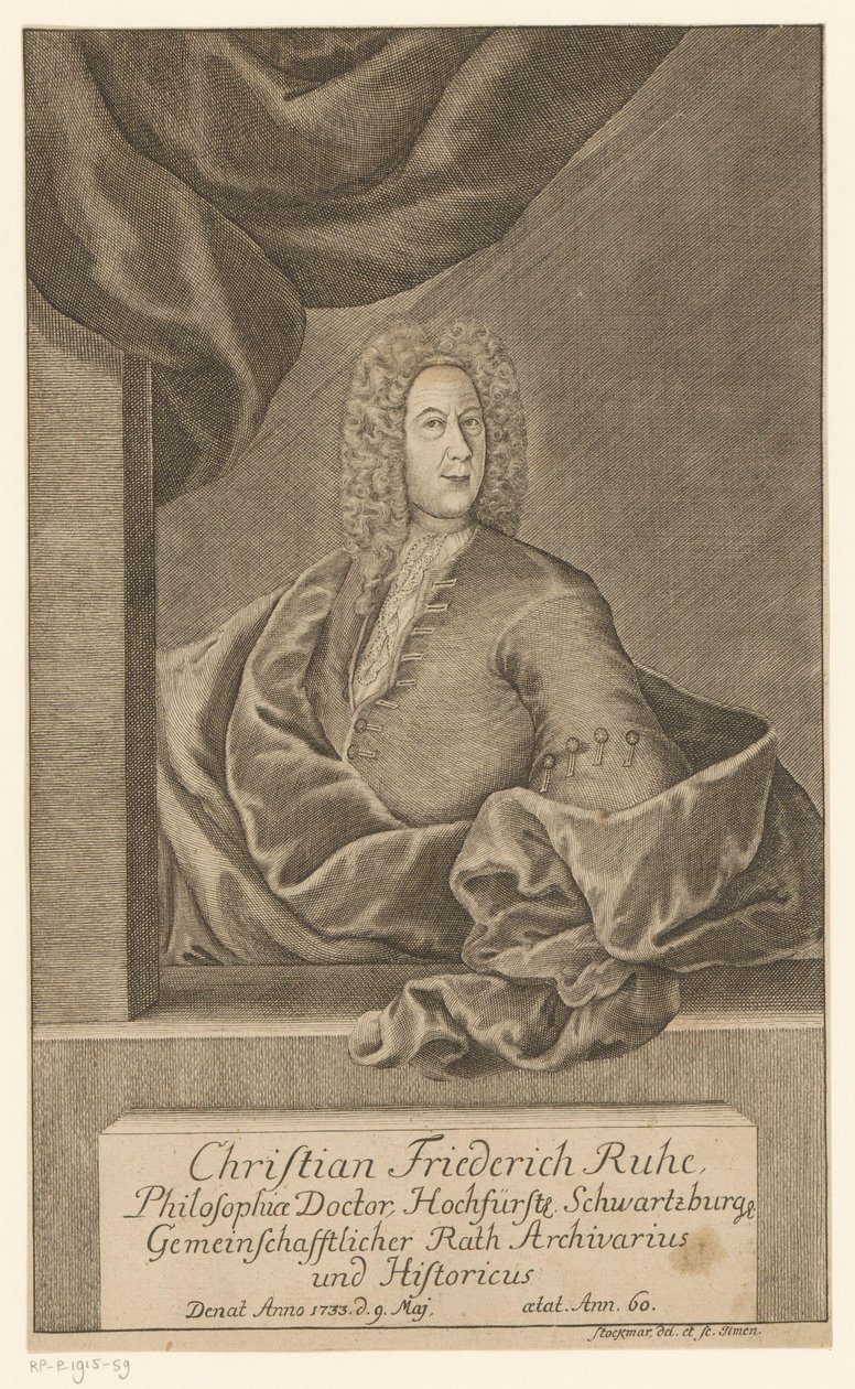 Porträtt av Christian Friedrich Ruhe av Johann Wolfgang Heinrich Stockmar