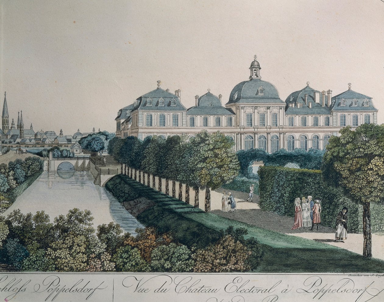 Prinskurfurstpalatset i Poppelsdorf, nära Bonn, av Johann Ziegler av Johann Ziegler