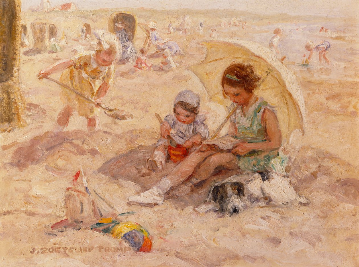 Beach Pleasure (olja på duk) av Johann Zoetelief Tromp