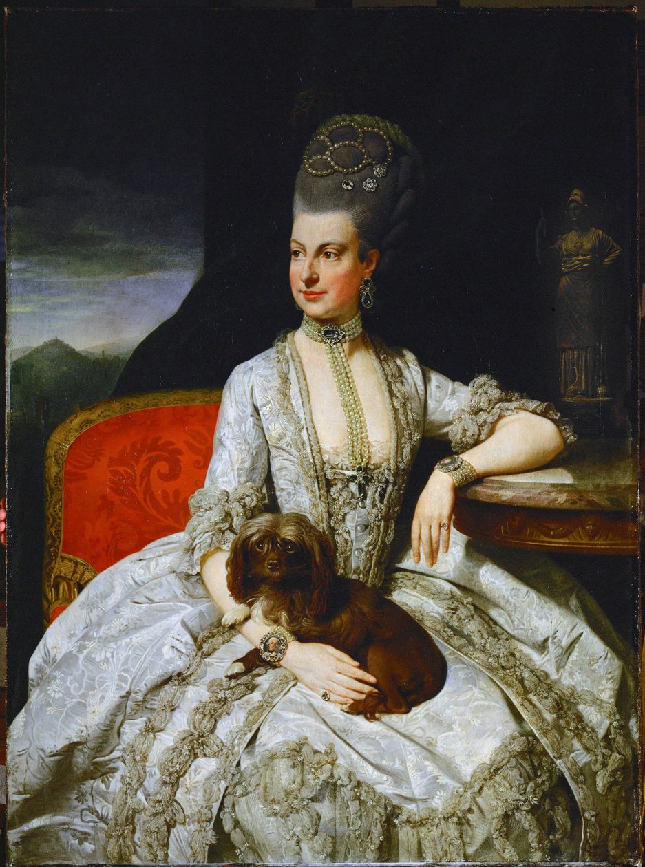 Ärkehertiginnan Marie-Christine, dotter till kejsarinnan Maria Theresia ... (olja på duk) av Johann Zoffany