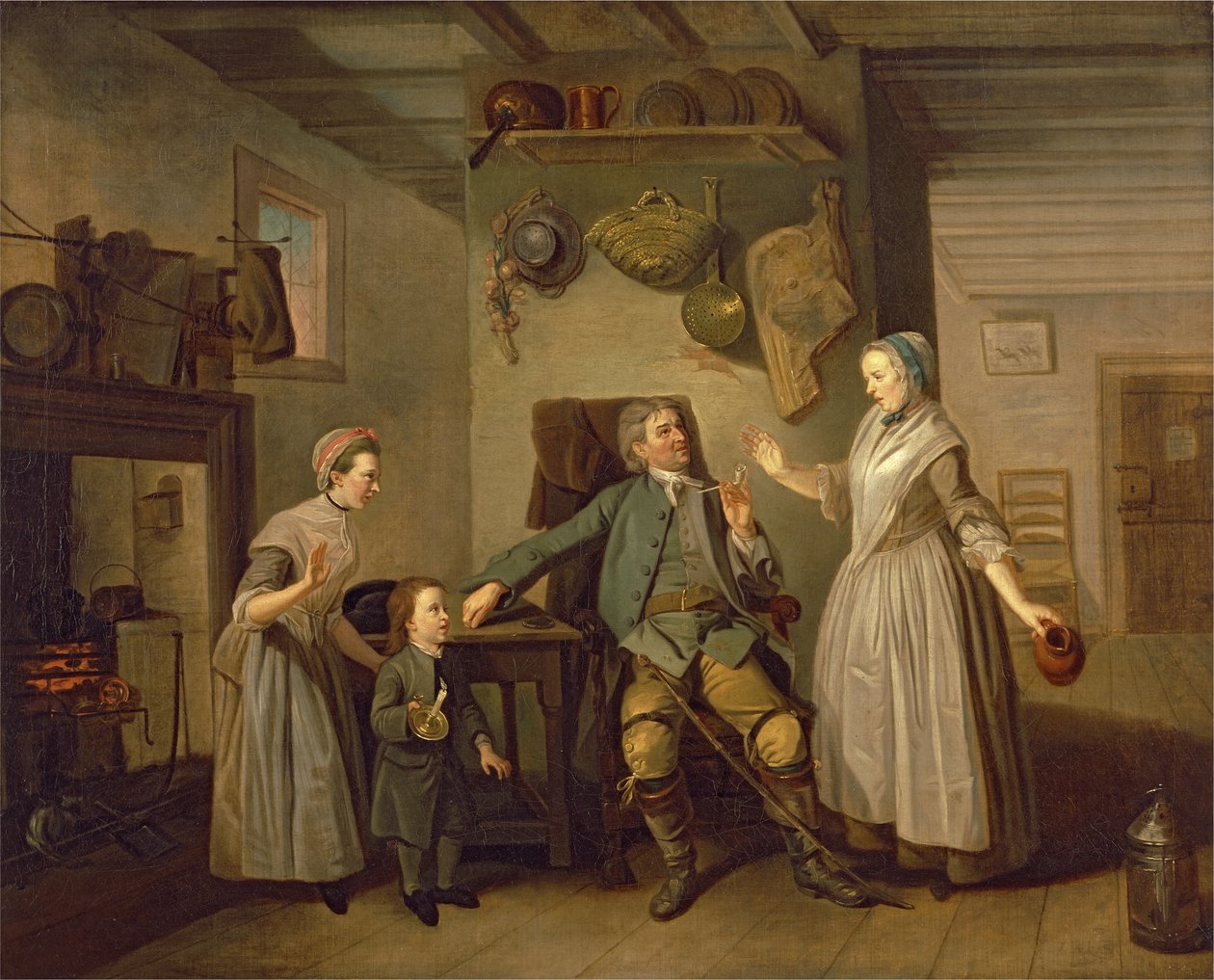 David Garrick och Mary Bradshaw i The Farmers Return av David Garrick, c.1762 av Johan Joseph Zoffany
