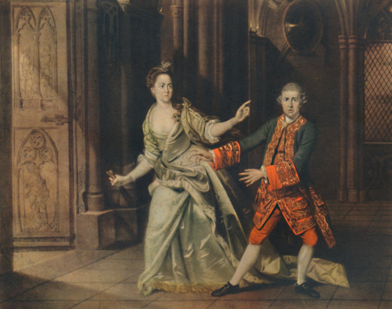 David Garrick och Mrs Pritchard som Macbeth och Lady Macbeth, 1768, 1948. av Johan Joseph Zoffany