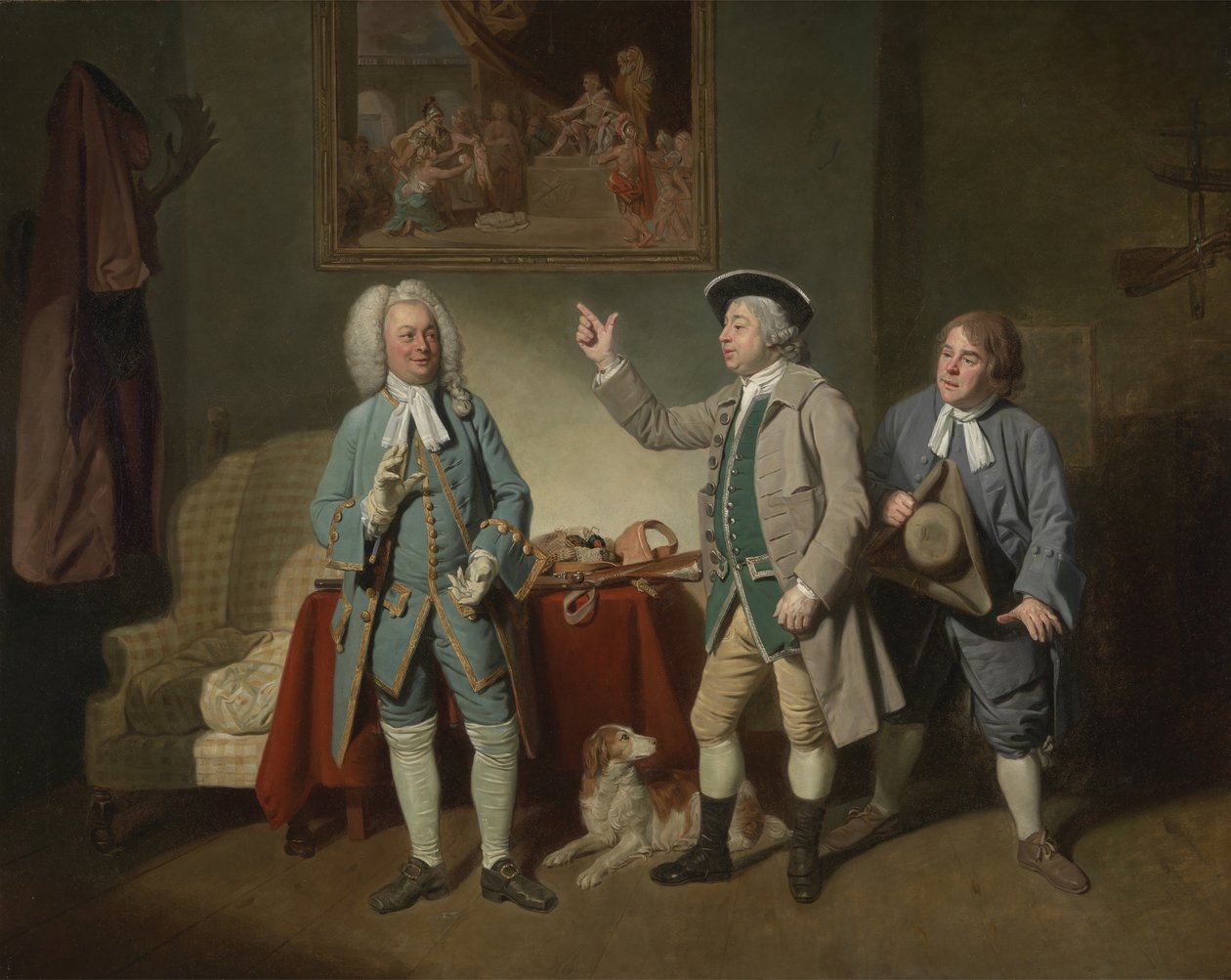 Edward Shuter, John Beard och John Dunstall i Isaac Bickerstaffes Love in a Village, 1767 av Johan Joseph Zoffany