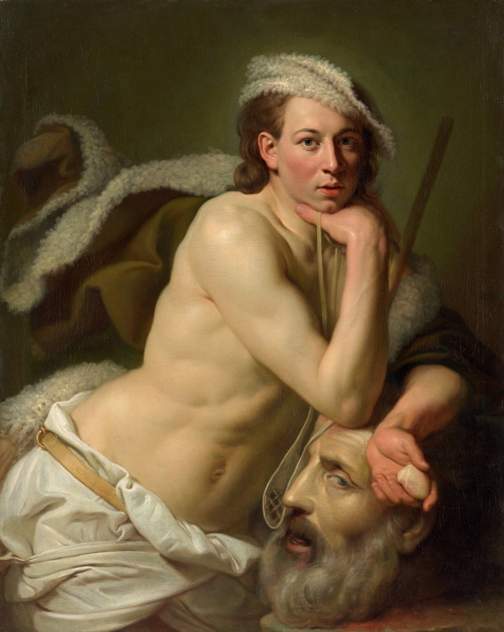 Självporträtt som David med Goliat-huvudet av Johann Zoffany