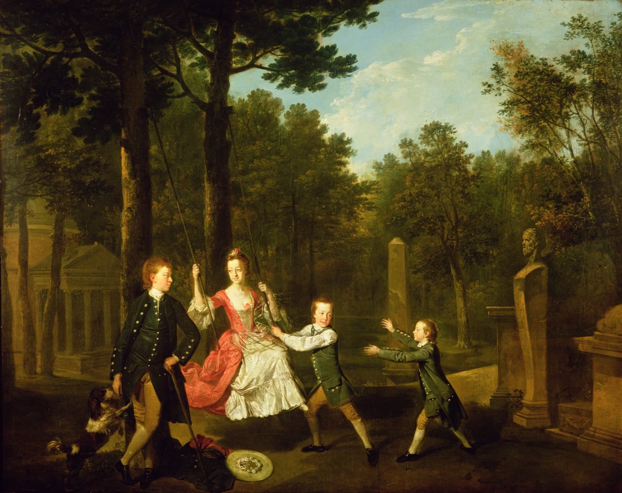 Barnen till den 4:e hertigen av Devonshire (olja på duk) av Johann Zoffany