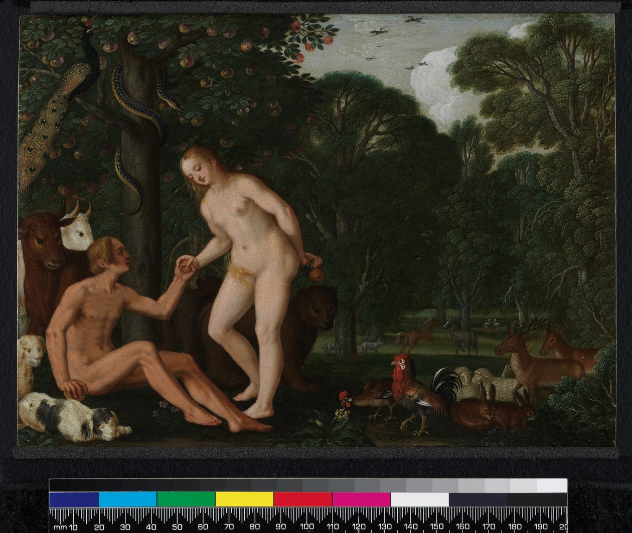 Adam och Eva i paradiset, 1629 av Johann or Hans Konig