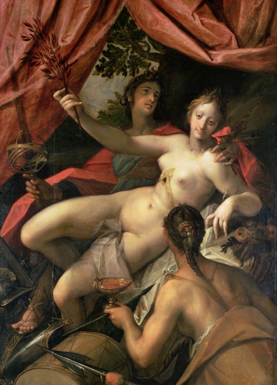 Allegory of Peace, Art and Abundance, 1602 av Johann or Hans von Aachen