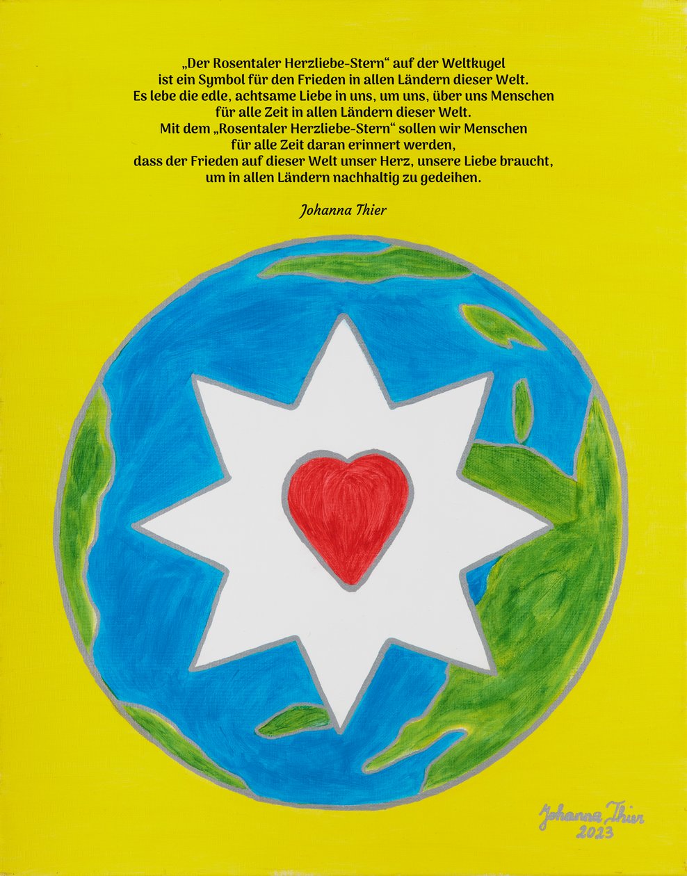 Rosental Heart Love Star som en symbol för fred i alla världens länder av Johanna Thier