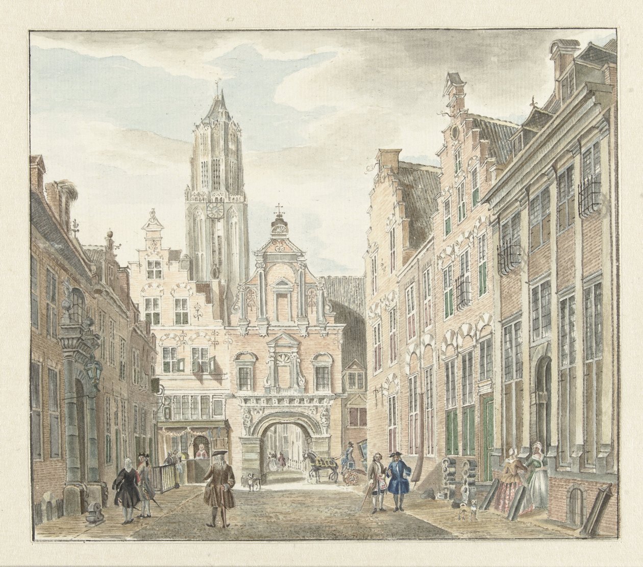 Nieuwstraat i Utrecht med utsikt över Domtoren av Johanna de Bruyn