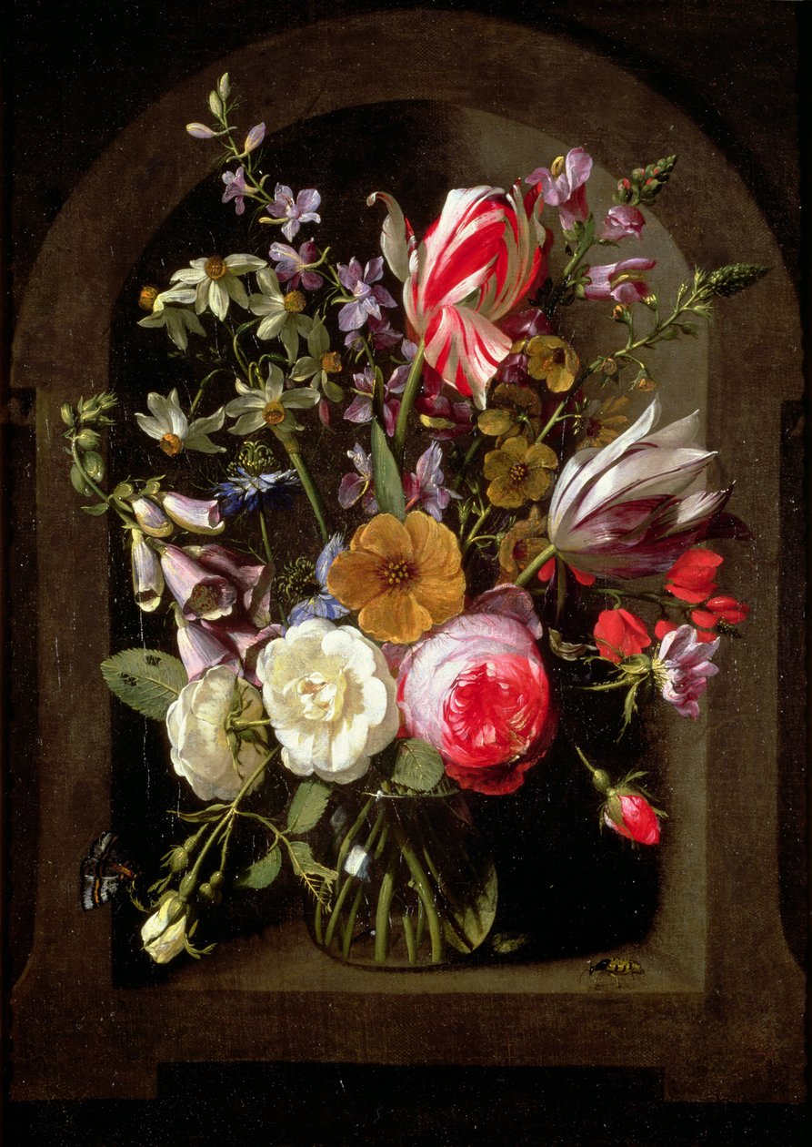 Rosor, tulpaner och andra blommor av Johannes Antonius van der Baren